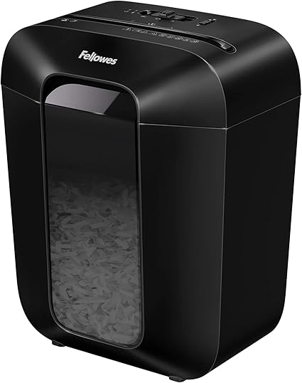 Fellowes paper shredder showing shredded paper