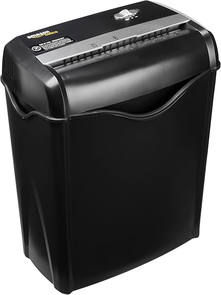 Amazon Basics 5-6 Sheet Cross Cut Paper and Credit Card Shredder with 14.3L Bin